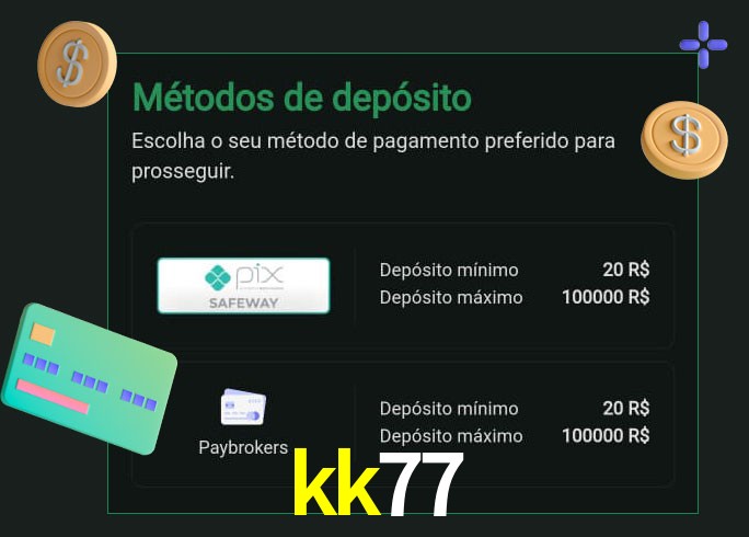 O cassino kk77 oferece uma grande variedade de métodos de pagamento